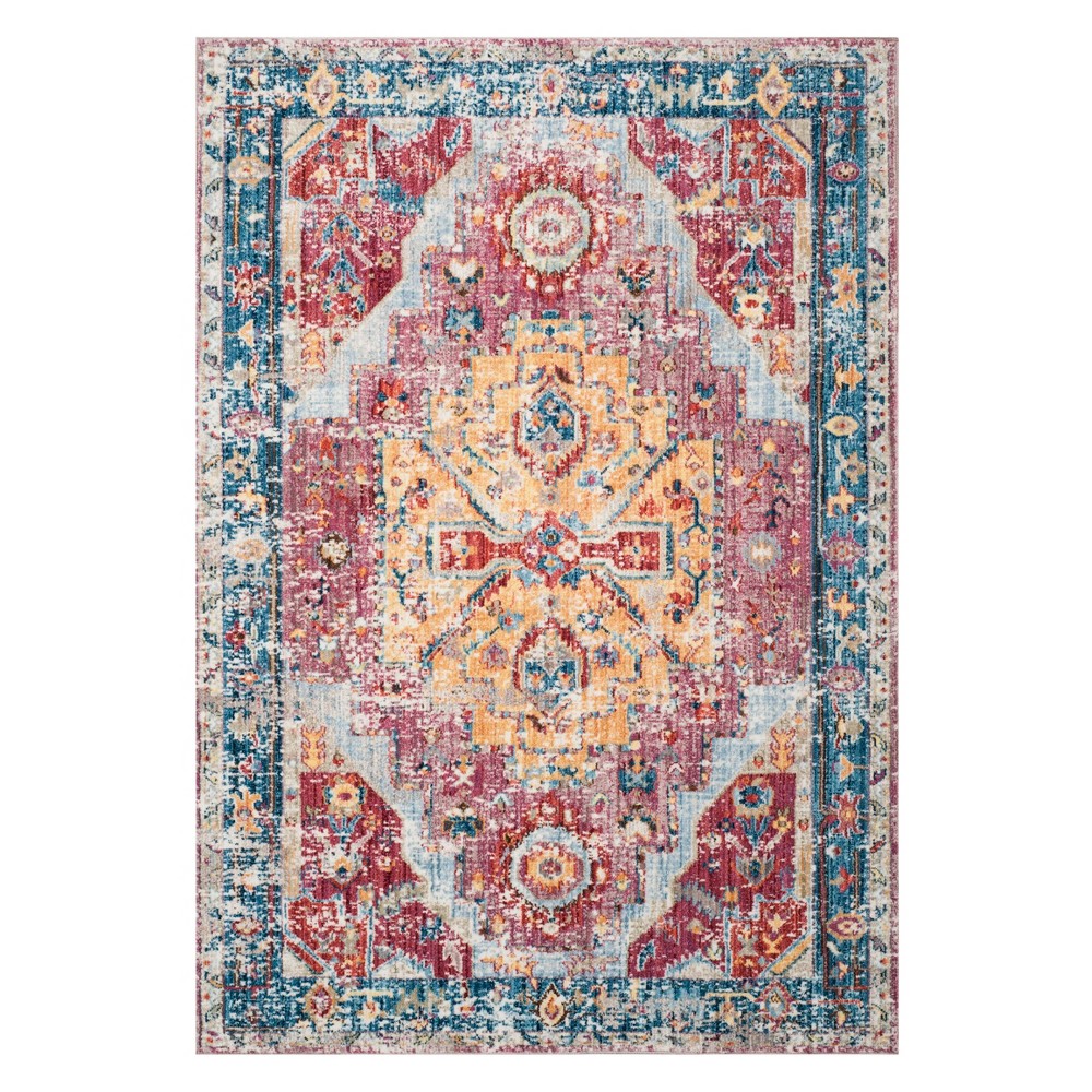 3'x5' Medallion Loomed Accent Rug Red/Blue - Safavieh