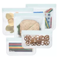 (re)zip Reusable Leak-proof Food Storage Bag Kit  - Snack & Lunch - Clear - 5ct