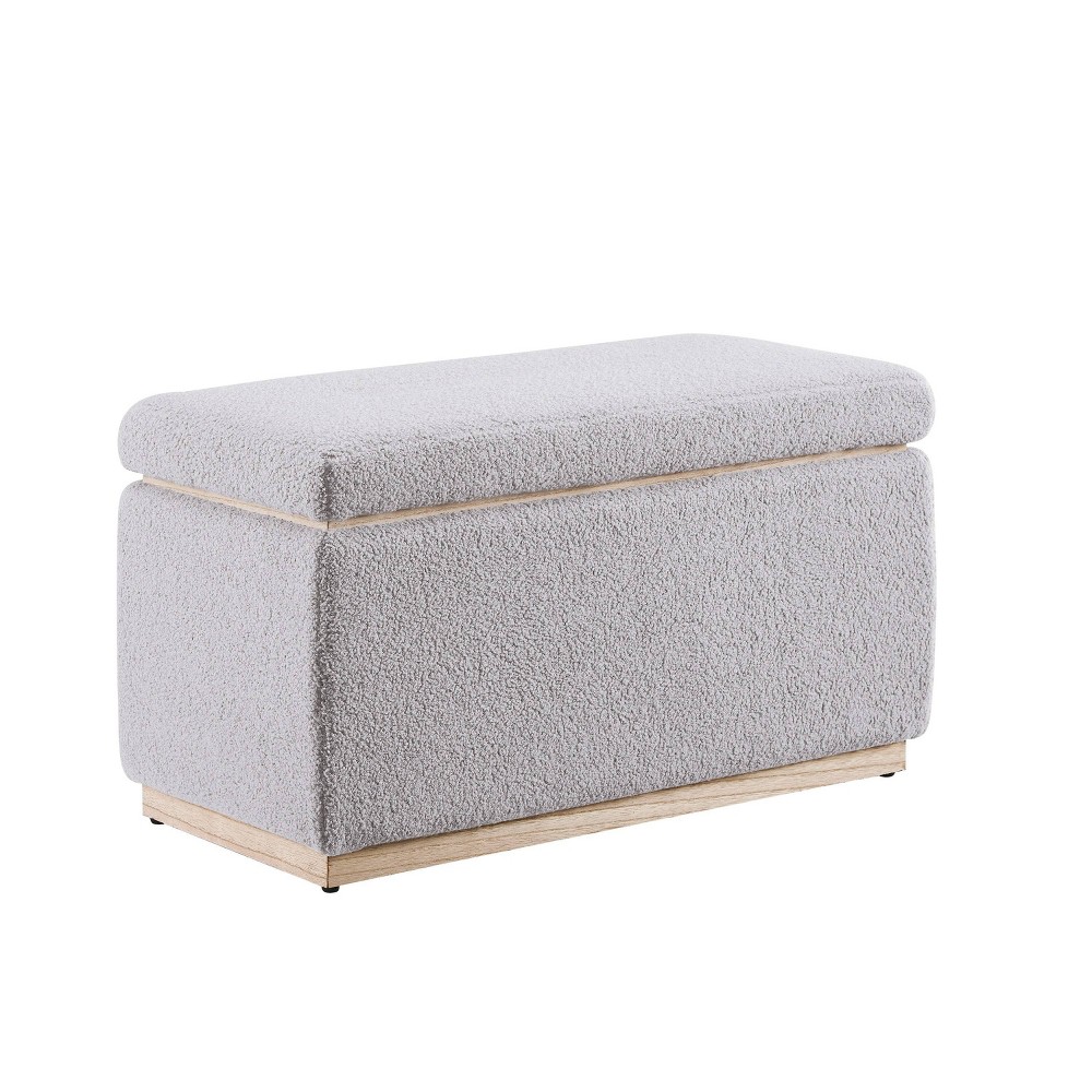 Lucinda Rectangle Storage Ottoman Gray - Linon
