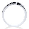 Pompeii3 Men's Diamond Wedding Ring 10K White Gold High Polished Band - 3 of 4
