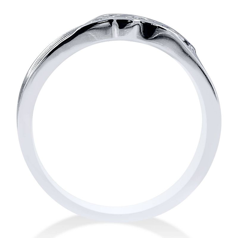 Pompeii3 Men's Diamond Wedding Ring 10K White Gold High Polished Band, 3 of 5