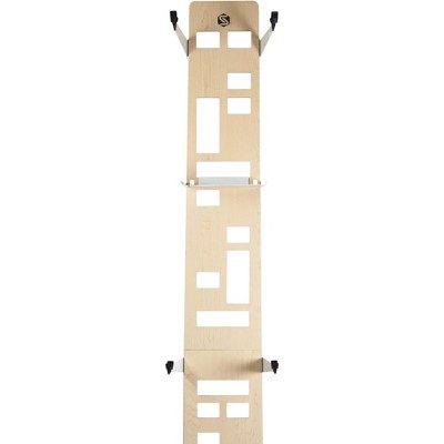 Tall White and Wood Bike Storage Rack with Steel Frame