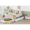 TIRAMISUBEST Twin Platform Bed Guardrails Safety with 2 Storage Drawers Minimalist Bedroom, White - 4 of 4