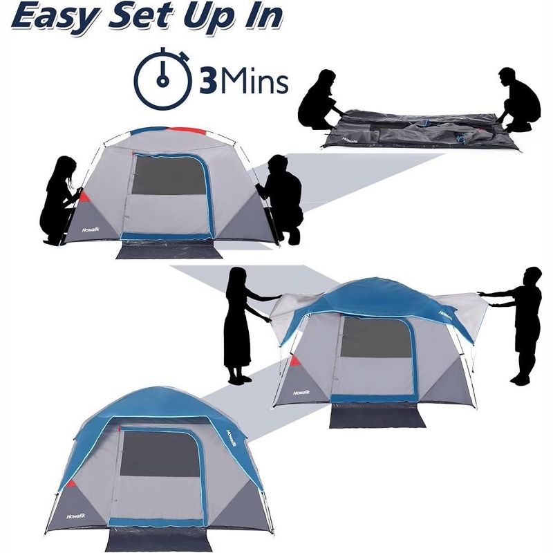 Whizmax Camping Tent with Rainfly, Easy Set up Person for Hiking Backpacking Traveling Outdoor, Light Blue, 3 of 8