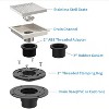 Whizmax 6 Inch Square Shower Floor Drain, Brushed Nickel High Flow Shower Drain Kit with Flange, Removable Grid Cover and Hair Filter - 3 of 4