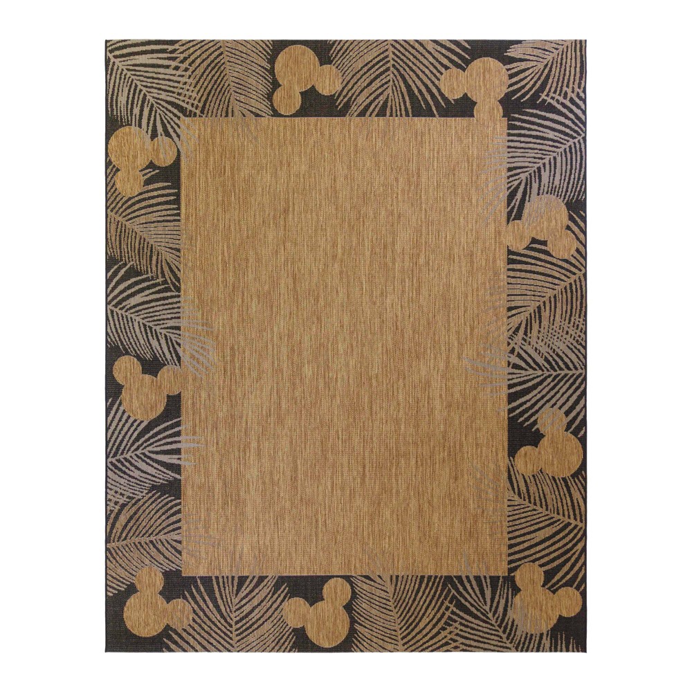 Mickey Mouse 9' x 13' Palm Border Outdoor Rug Chestnut