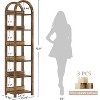 Tribesigns 6-Tier 71" Bookshelf, Wood Arched Bookcase, Open Display Shelf Storage Rack for Living Room, Home Office, Bathroom, Kitchen, Brown - 3 of 4