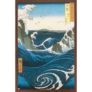 Trends International Utagawa Hiroshige - Naruto Whirlpool, Awa Province Framed Wall Poster Prints - 1 of 4