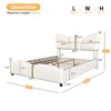 CAVINAS Modern Butterfly-Shaped Platform Bed Frame with Upholstered Headboard, PU Leather & Solid Wood Queen Bed Frame with Gold Metal Decor - 2 of 4