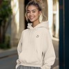 Dalix Heartly Ghost Embroidery Relaxed Hoodie Soft Fleece Sweatshirt Drawcord Fit Lounge Womens - 3 of 4