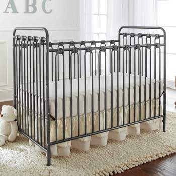 L.A. Baby Napa 3-in-1 Convertible Full Sized Metal Crib - Pebble Gray