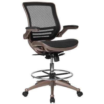 Mesh Drafting Chair Mid Back Office Chair Adjustable Height W/footrest  Armless : Target