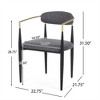 SKRAN Set of 2 Dining Chair, Upholstered Iron Chairs with Toothpick Frame and Curved Open Backrest for Dining Room, Kitchen, Home - Charcoal - 2 of 4
