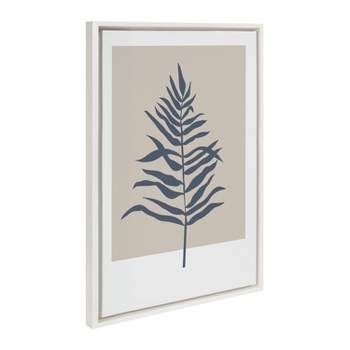 Kate & Laurel All Things Decor 23"x33" Sylvie Muted Colorblock Botanical Fern Framed Wall Art by The Creative Bunch Studio White