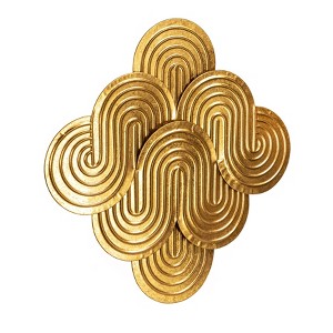 Storied Home Decorative Waves Metal Wall Art, Gold - 1 of 4
