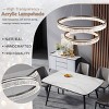 BAOURE Modern LED Chandelier 2 Ring 23.6in Grey Pendant Lighting  for Kitchen Island Dimmable LED Pendant Ceiling Light with Remote for Dining Room - 4 of 4