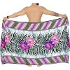 LA LEELA Men's Sarong Beach Cover Up Wraps Swim One Size Purple Hibiscus - 3 of 3