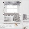 Bacati - Love Aztec Design/Print Gray/Silver 6 pc Crib Bedding Set with Long Rail Guard Cover - 4 of 4
