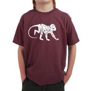 LA Pop Art Boy's Word Art T-shirt - Monkey Business - 1 of 4
