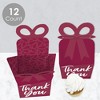 Big Dot of Happiness Burgundy Elegantly Simple - Square Favor Gift Boxes - Guest Party Favors Bow Boxes - Set of 12 - 3 of 4