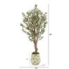 Nearly Natural 62-in Olive Artificial Tree in Floral Print Planter - 2 of 3