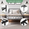 Twin Size Metal Bed Frame with Headboard and Footboard, Iron-Art Heart Design Platform Bed for Girls and Boys – Pink/Black - 3 of 4