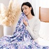 Lomsoe Purple Floral Warm Cozy Flannel Throw Blanket, Soft Throw for Couch and Bed, Cozy Comfy for All Seasons - 4 of 4