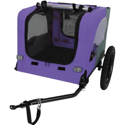 Gsluuk Outdoor Heavy Duty Collapsible Pet Bike Trailer with 16-Inch All-Terrain Wheels & Universal Hitch