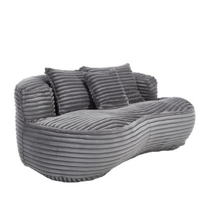 SYFERLORY COOLMORE Bean Bag sofa Lazy Sofa Durable Comfort Lounger High Back Bean Bag Chair Dark Gray