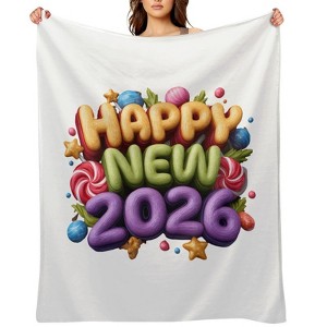 FIONECA Cozy Flannel Blanket - Festive Pattern, Throw Blanket, 2026 Christmas & New Year, Perfect Gift, For Napping - 50"¡Á60" - 1 of 1