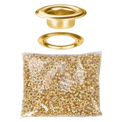 Yescom 2000 pcs Grommet Kit 1/4 inch Size #0 Eyelets and Washers Brass for Hand Press Apparel Leather Printing Tarp