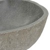 vidaXL Wash Basin Small Wash Sink Bathroom Basin Natural River Stone Oval - 2 of 4