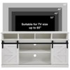 CENGHU TV Stand for Television up to 65" , Modern Mid Century Entertainment Center with Sliding Barn Door, Storage Cabinet Table Living Room, White - 3 of 4