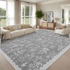 Indoor Modern Botanical Living Room Bedroom Area Rugs for Home Decor, Washable Non Slip Dining Room Carpet, Foldable Thin Mat - 4 of 4