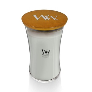 21.5oz Large Hourglass Jar Candle Lavender & Cedar - WoodWick: Soy Blend, Sage, 120hr Burn Time - 1 of 4
