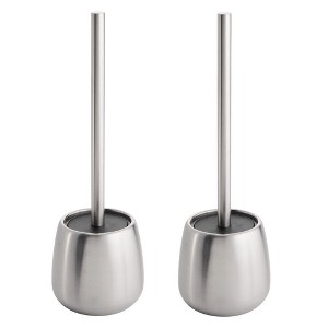 iDesign Stainless Steel Toilet Brush and Holder - Set of 2 - Brushed - 1 of 4