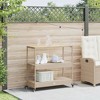 vidaXL Bar Cart 3-Tier Beige Poly Rattan and Solid Wood Acacia - 3 of 4
