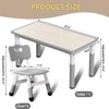 Kids Table and Chairs Set, Toddler Height Adjustable Desk with Graffiti Desktop, 6 Seats - 2 of 4