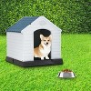 FDW 28/32/39 Inch Spacious Plastic Dog House Dog Kennel with Ventilated Roof Removable Tray - 2 of 4
