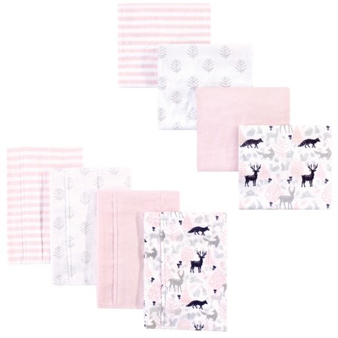 Hudson Baby Infant Girl Cotton Flannel Burp Cloths And Receiving ...