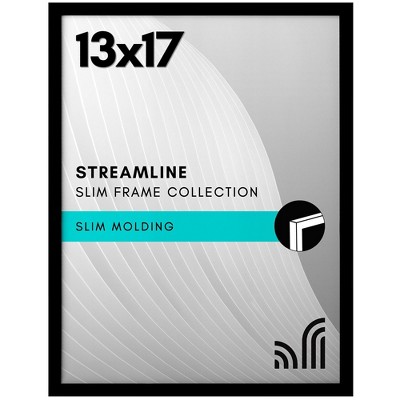 Americanflat 13x17 Picture Frame with Polished Plexiglass - Streamline Collection - Thin Border Picture Frame for Wall Display - Black