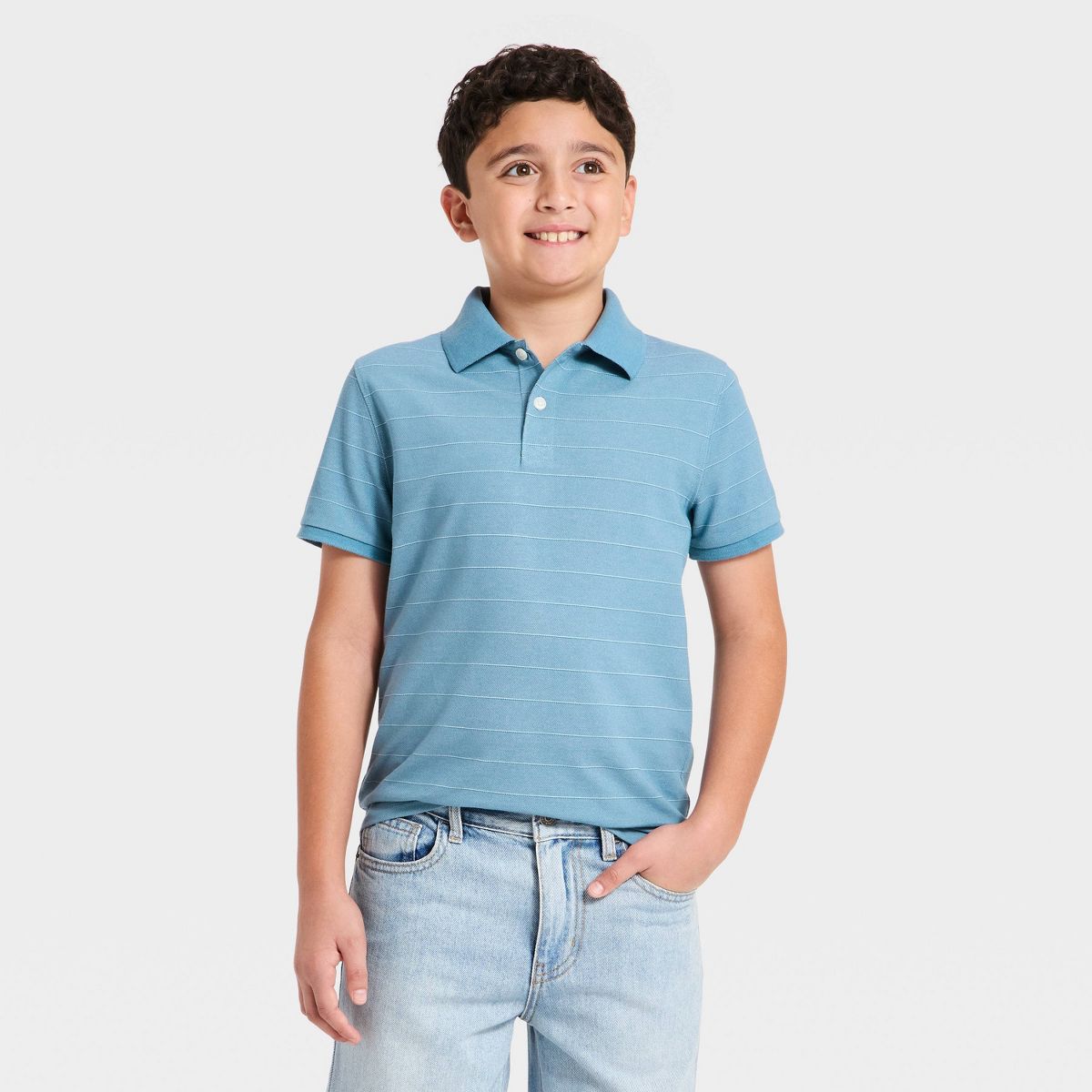 Boys' Short Sleeve Pique Striped Polo Shirt - Cat & Jack™