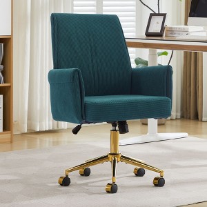 Okak Modern Velvet Ergonomic Adjustable Office Chair Living Room Furniture,Small Swivel Task Chair for Office,Study,Studio - 1 of 4