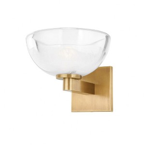 Troy Lighting Valen 1 - Light Wall Light in  Patina Brass Clear Shade - 1 of 4