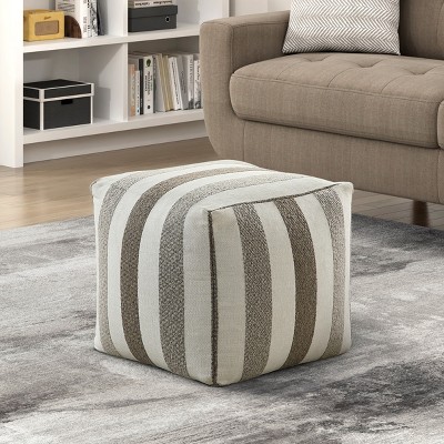 Vynxaria Cylindrical Chenille Pouf ¨C Modern Ottoman & Versatile Footstool