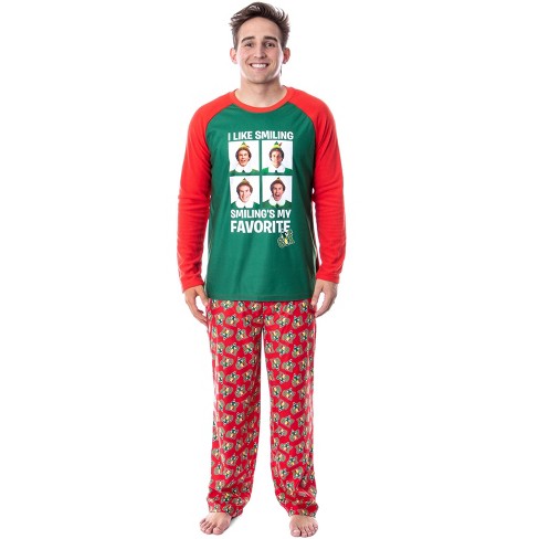 Elf The Movie Mens Buddy I Like Smiling Smiling s My Favorite Pajama Set XS Red