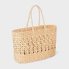 Straw Tote Handbag - Shade & Shore™ Ivory XL: Woven Paper Shell, Structured Shape - 3 of 4