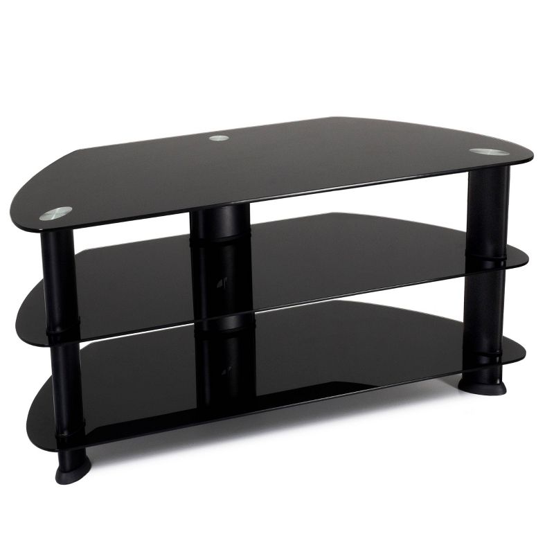 Corner TV Stand for TVs up to 43&#34; Black - CorLiving, 3 of 9