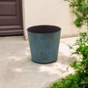 HomeRoots 9" Blue Recycled Plastic Indoor Outdoor Round Pot Planter - 2 of 3