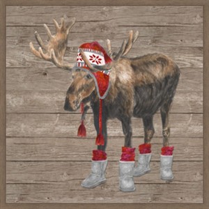 Amanti Art Warm in the Wilderness Moose by Tara Reed Canvas Wall Art Print Framed 22-in. W x 22-in. H. - 1 of 4